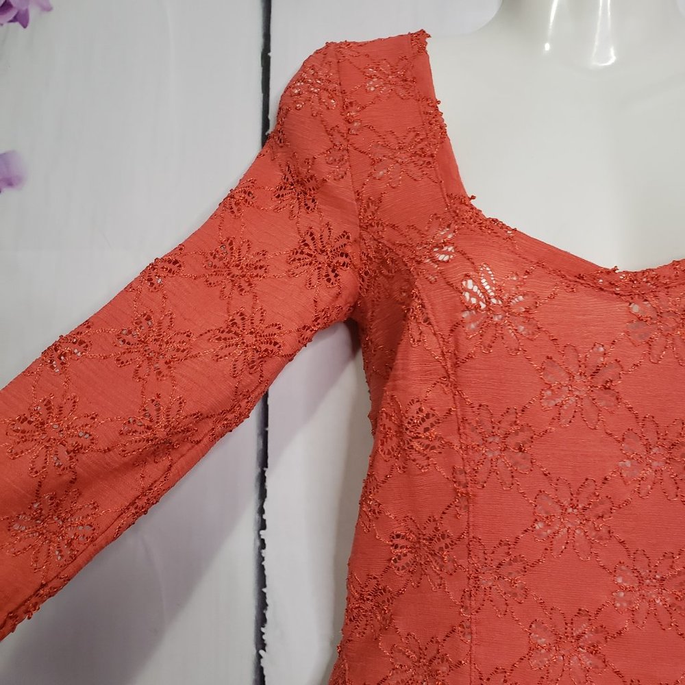 *SOLD* Free People Daisy Pointelle Peplum Top S - Picture 5 of 10